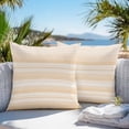 thumbnail image 5 of Orange Striped Outdoor Pillow Covers Set of 2 Nature Abstract Art Waterproof Throw Pillow Case Decorative Square Cushion Cover for Patio Couch Garden Balcony, 16"x16", 5 of 9