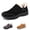 Black, variant on Women Orthopedic Support Slippers, Easy Step-In Water Repellent House Shoes, Faux Fur Cushioned Wide Toe Indoor Outdoor Slippers