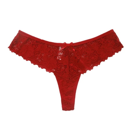 Ladies No Show Underwear Seamless Underwear Women Bikini Pack Women Lace Thong Triangle Hollow Breathable Crotch Panties