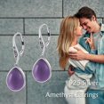 thumbnail image 6 of Mothers Day Gifts for Mom Celtic Knot Earrings 925 Sterling Silver Lapis Lazuli/Moss Agate/Amethyst/Black Onyx Natural Gemstone Dangle Leverback Earrings Jewelry Gift for Wife Women, 6 of 6