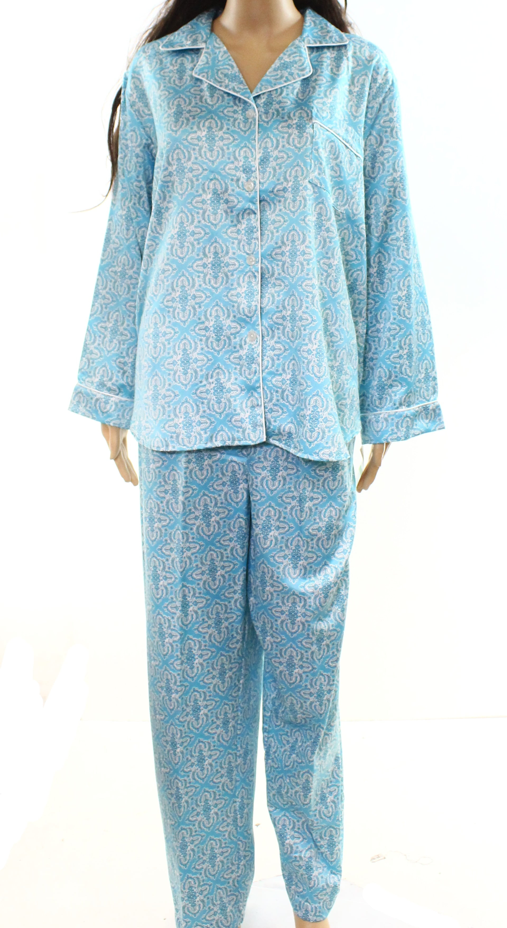 Miss Elaine - Miss Elaine NEW Blue Womens Size Small S Printed Pajama ...