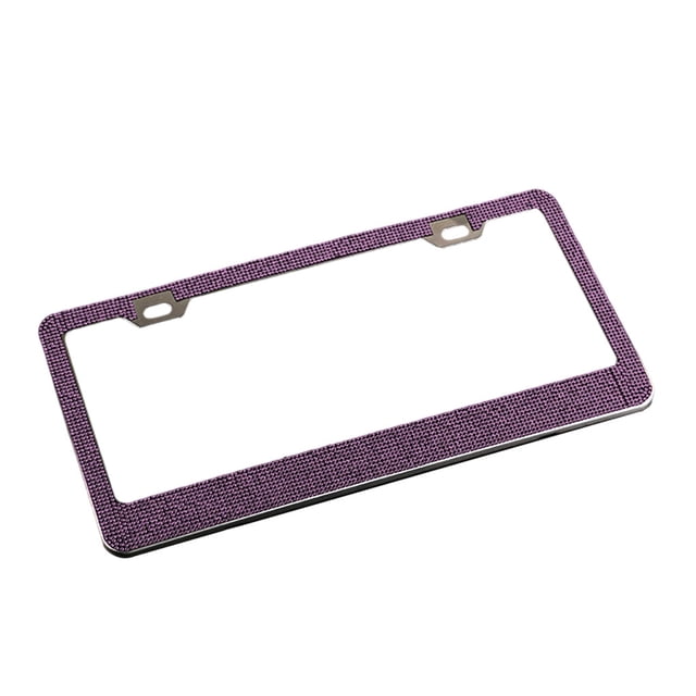 Marcos de placa con brillantes de imitación de lujo hechos a mano en EE. UU. Rosado