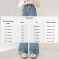 thumbnail image 3 of Pull on Wide Leg Jeans for Girls, Girls High Waisted Stretchy Baggy Trendy Tummy Control Straight Leg Jeans Denim Pants Blue D 11-12 Years, 3 of 6
