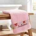 thumbnail image 5 of Unique Bargains Maple Leaf Jacquard Soft Absorbent Quick Dry Towels Pink 4pk, 5 of 8