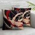 thumbnail image 3 of Nawypu  Red Black Grey Abstract Throw Pillow Cover,Red and Black Pillow Covers, Modern Geometric Decorative Throw Cushion Cover for Bedroom Couch Sofa Living Room Decor, 3 of 5