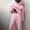 Pink, variant on MSJUHEG Two Piece Outfits For Women Fall Outfits Tracksuit Solid Long Sleeve Hooded Sport Suits Autumn Warm Hoodie Sweatshirts Long Pant Two Piece Sets Slacks For Women Coffee 2Xl