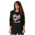 thumbnail image 5 of My Color Pink Breast Cancer Awareness Women's Long Sleeve T Shirt Brisco Brands M, 5 of 6