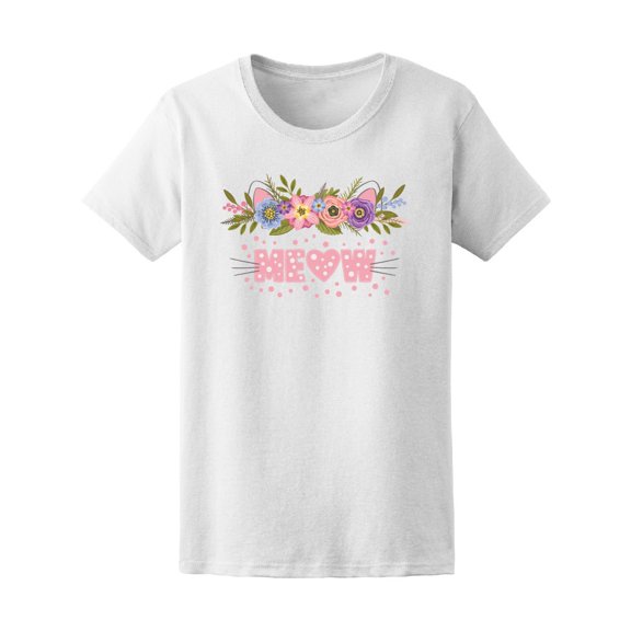 Cute Cat With Floral Wreath  Tee Women's -Image by Shutterstock