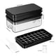 thumbnail image 2 of Bandeja para cubitos de hielo PHINOX con tapa y papelera, 64 unidades, sin BPA, negra, 2 of 7