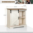 thumbnail image 4 of Alpha Joy Farmhouse Coffee Bar Cabinet with Barn Door, Medium Density Fiberboard White, 4 of 5
