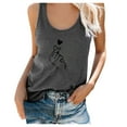 thumbnail image 2 of Boovnll Débardeurs pour Femmes, T-Shirt Sans Manches Décontracté à Col Rond Imprimé d'Été pour Femmes, Débardeur pour Femmes, Débardeurs, Débardeurs pour Femmes, 2 of 4