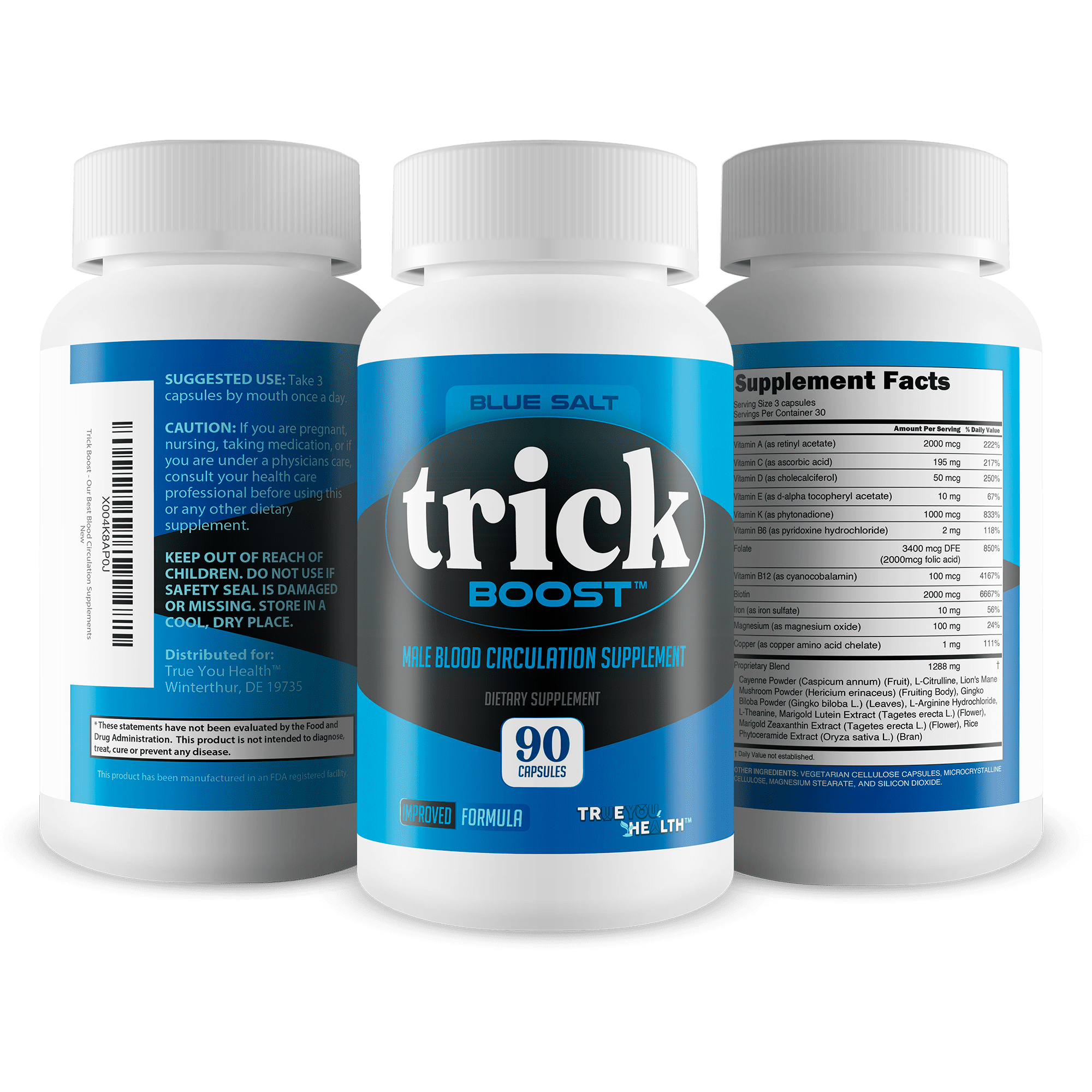 Blue Salt Trick Boost - Our Best Blood Flow Supplement - Poor Circulation Support - Better Blood Flow Care - Blood Circulation Titan Boost Dietary Supplement - Advanced Blood Flow 7 Simple Salt Trick