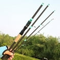 thumbnail image 2 of 1.65m-2.1m 4/5 Section Fiberglass Spinner Baitcasting Fishing Rod M Tone Fish Pole Carp Fishing Tackle Accessories Raw Leather Straight Handle 2.1M, 2 of 9