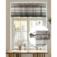 thumbnail image 7 of Vintage Dark Grey Stripe Valances for Windows Peeling Paint Effect Texture Valance Rod Pocket Light Filtering Short Window Treatments Curtains for Kitchen Bathroom Living Room Bedroom, 42 x 12 Inch, 7 of 7