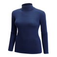 thumbnail image 2 of Women‘s Long Sleeve Rib Turtleneck Top Pullover Sweater L RED, 2 of 6