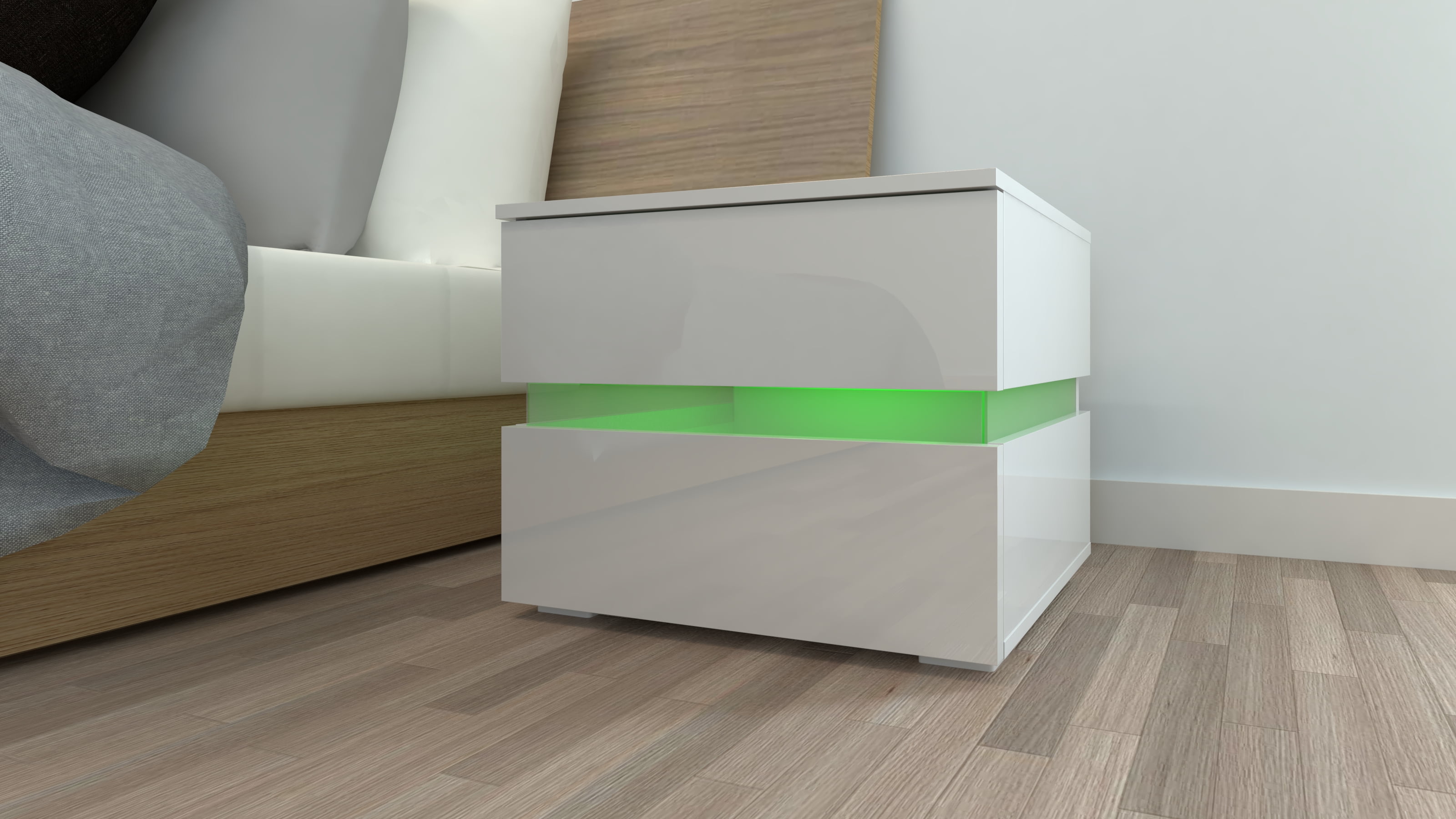 illuminated bedside table