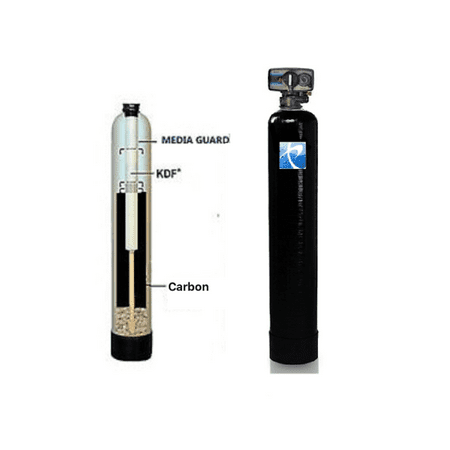 Premier Whole House Well Water Filtration System: 1.5 Cubic ft Coconut Shell Carbon + KDF 85 MediaGuard Iron (The Best Well Water Filtration System)