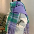 thumbnail image 2 of UJNDER Loop Yarn Plaid Scarf for Cozy Warm Winter Fashion Soft Textured Wrap Shawl Elegant Everyday PP1 One Size, 2 of 4