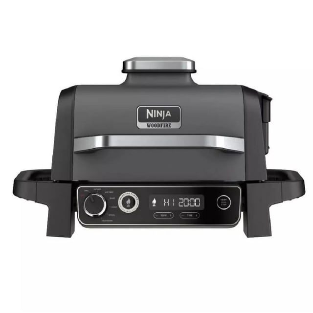 Asador Ninja Parrilla, Freidora De Aire Multifunción Woodfire 7-1 (Reacondicionado)
