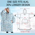 thumbnail image 4 of Oversized Wearable Blanket Hoodie,Blue Christmas Snowflake Pattern Sherpa Blanket Hoodie with Super Pockets,Super Warm Fuzzy Pullover for Women & Men, 4 of 6