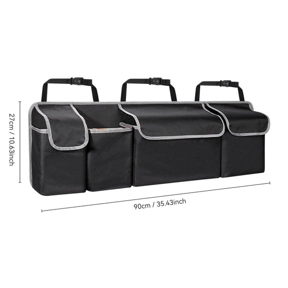 Car Organizer Car Trunk Organizer Seat Back Hanging Storage Bag Wear-Resistant Oxford Colth SUV/MPV Trunk Organizer with Zipper