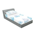 thumbnail image 2 of Ambesonne Cartoon Fitted Sheet & Pillow Sham Set, Fluffy Clouds, Twinxl, Blue White, 2 of 2