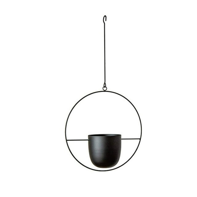 Advancent Maceta colgante Estilo simple Cesta de flores Techo de metal Colgador de plantas liso Decorativo Balcón interior al aire libre Decoración del hogar Redondo Advancent HA080782-01
