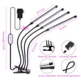 thumbnail image 6 of TUOY 84 LED Grow Lights for Indoor Plants Red Blue Spectrum Auto ON & Off 4 Head Clip-on 4/8/12H Timer 10 Dimmable Level Grow Light with DC Adapter, 6 of 11