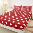 thumbnail image 3 of Homewish Red White Geometric Circle Boy Girl Twin Sheet Sets 3pcs,Polka Dots Twin Fitted Sheet Microfiber,Vintage Aesthetic Breathable Flat Sheet,Luxury Bedroom Decor, 3 of 7