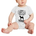 thumbnail image 2 of Sorry I Can't I Have Plans With My Norwegian Elkhound Love Pet Dog Cute Baby Bodysuit (White, 3-6 Months), 2 of 5