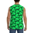 thumbnail image 4 of Lsque Green Broccoli Print Men's Cotton Blend Sleeveless Muscle Shirts (S-3XL)- Moisture Wicking, Odor Protection, UPF 30+,Medium, 4 of 8