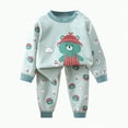 thumbnail image 5 of Xudanell Boy Outfits Graphic Warmth Toddler Clothes for Boys Girls Outfits Pajama Pants Sets Winter Home Wear Light Blue 12-18 Months, 5 of 5
