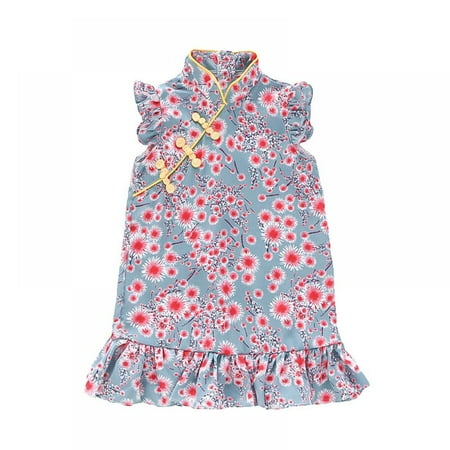 

LOVEBAY Kids Baby Girl Dress Kids Casual Beach Party Dresses Dress Outfit Set Clothes Baby Flower Girl Dress