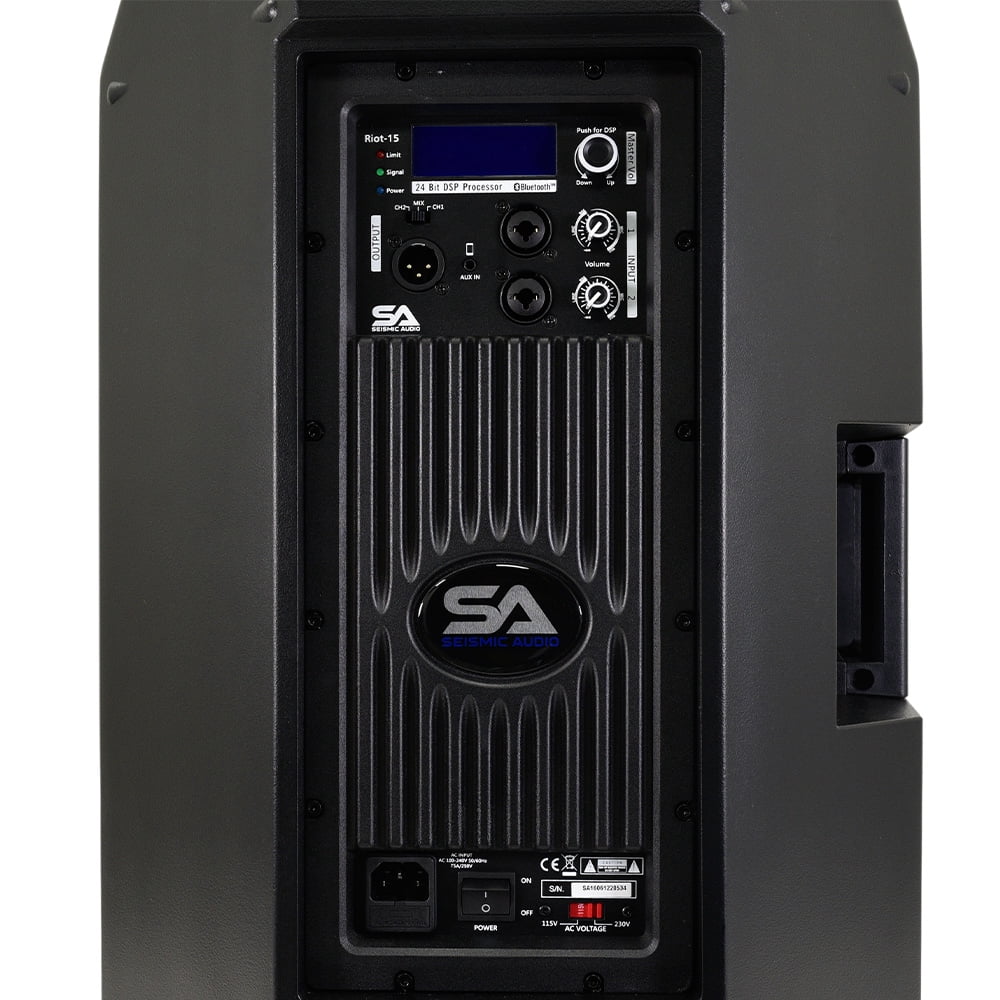 Seismic Audio - Riot-15 - Powered 15" 1000 Watt PA /DJ Speaker with Bluetooth, DSP, Built in Mixer & Class D Amplifier
