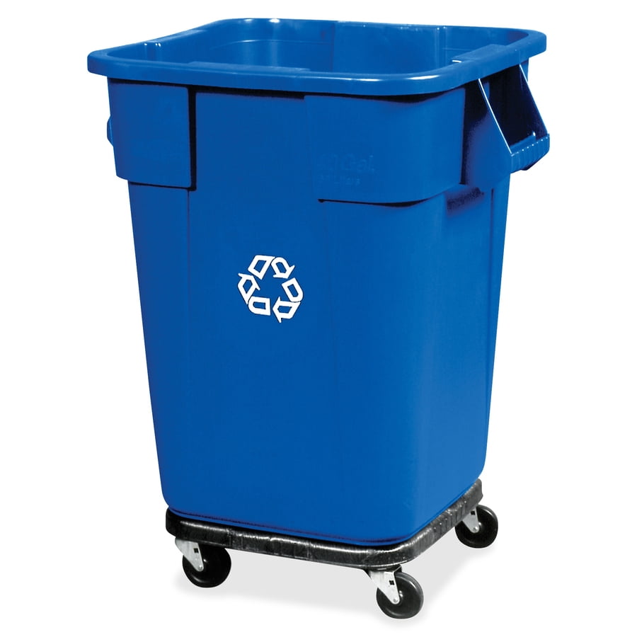 Rubbermaid Commercial Brute Square Container Dolly - 300 Lb Capacity - Plastic - X 17.3" Width X 6.3" Height - Black - 2 / Carton