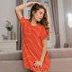 thumbnail image 3 of Balery Salmon Fish Meat Camisón de manga corta con cuello redondo para mujer, cómodo y elegante., 3 of 6