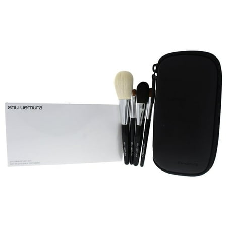 - Shu Uemura Portable Makeup Brush Set 4 Pc Set Face Brush, Cheek Brush, Eye Shadow Brush, Lip Eye Liner Brush