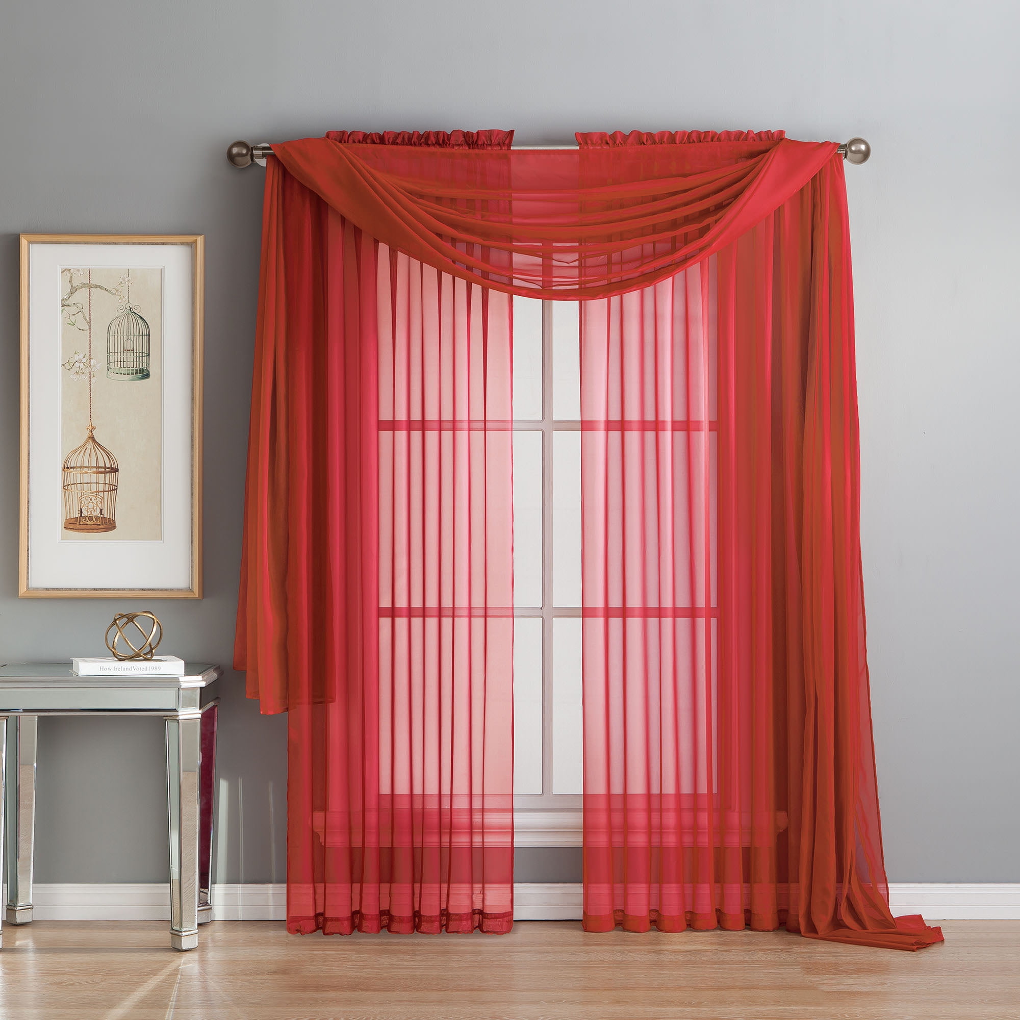 Diamond Sheer Voile Curtain Panels
