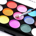 thumbnail image 2 of Kit de pintura corporal y facial, paleta profesional de 15 colores, lavable con pincel para fiestas de arte infantil Colsplay, 2 of 5