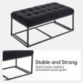 thumbnail image 5 of 16" X 30" Storage Ottoman Bench with Removable Cover, 660Lb Capacity Black Footrest Stool, Multi-Functional Chest for Bedroom, Living Room & Entryway, 5 of 11