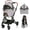 grey, variant on Vrhot Foldable 3-in-1 Pet Stroller up to 33 lbs, 4-Wheel for Small Dogs & Cats with Removable Carrier, Height-Adjustable Handle, Black