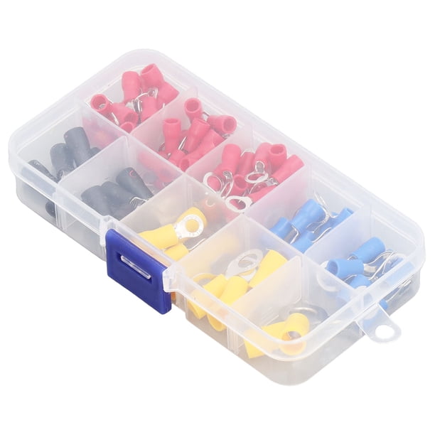 Kit surtido de conectores de cables, 102 piezas, terminal de anillo aislado, conectores eléctricos de cables aislados, terminal de conector de crimpado de cables optimizado para la excelencia