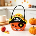 thumbnail image 5 of Gqtwoy Halloween Felts Candy Bucket, Multi Cartoon Design, Handheld Goodie Bag, Reusable Storage Tote for Halloween Parties, Festive Event Accessory, 5 of 6
