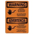 thumbnail image 1 of SignMission OS-WS-D-35-L-12634 OSHA Warning Sign - Hazardous Voltage Shock Burn Bilingual, 1 of 1