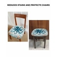 thumbnail image 6 of Coastal Octopus Chair Seat Covers for Dining Room Stretch Chair Seat Covers Set of 4, Teal Nautical Beach Starfish Vintage Chair Seat Protector Cushion Slipcovers for Kitchen Restaurant Office, 6 of 6