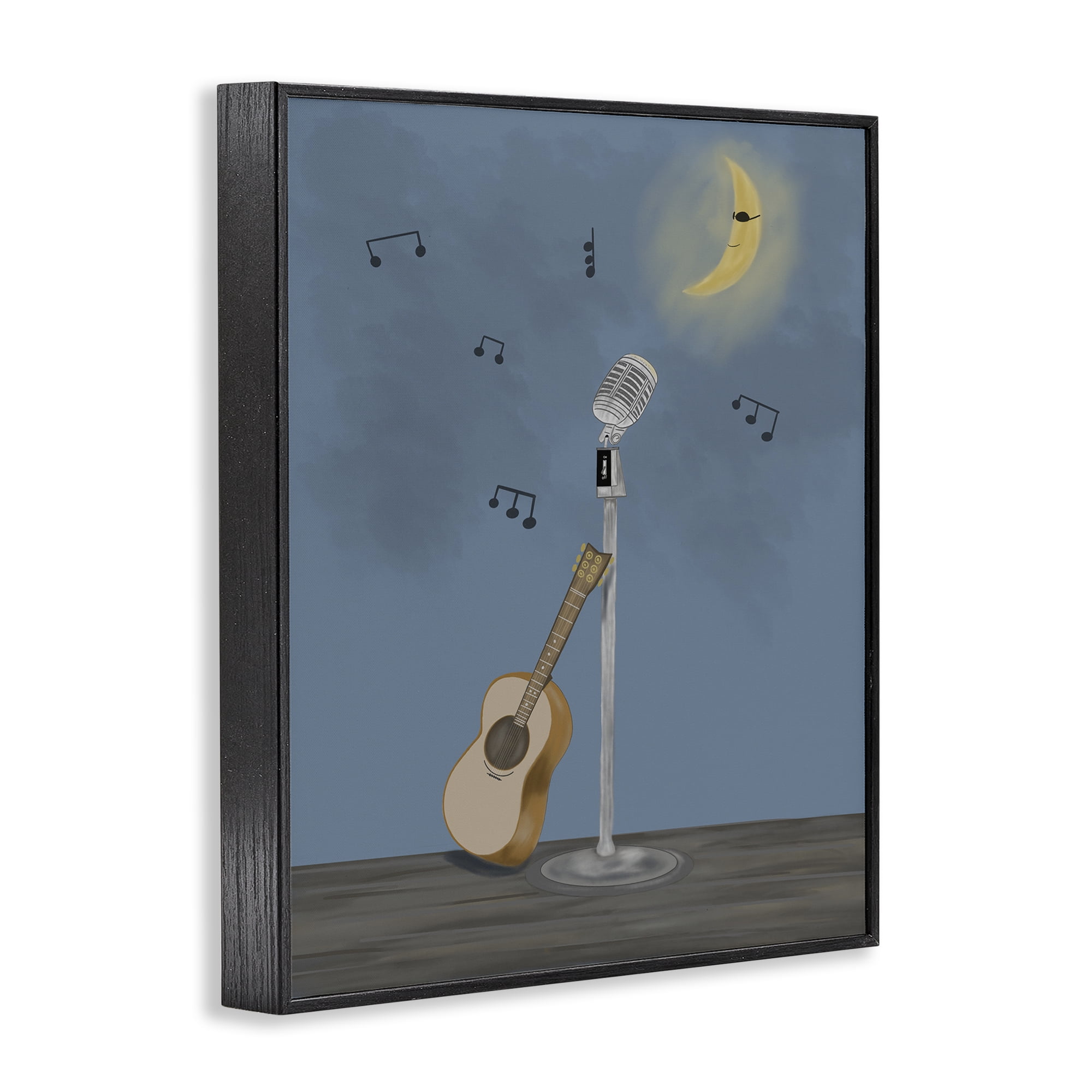 Stupell Industries Music And Moon Stage Black Framed Giclee Art, design by Leslie Hermosa