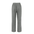 thumbnail image 4 of WTOBBY Women's Pinstripe Straight Leg Wide Pants, Loose Fit Casual Fashion Trousers for Winter Season Comfort and Everyday Style,Gray S, 4 of 7