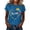 Navy, variant on Active Tops Women Fashion Print Short Sleeve Crew Neck Tee for Daily Casual Wear Womens T-Shirts Women's Apparel Blue L