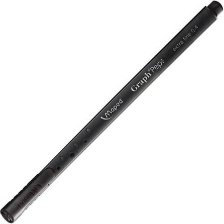 Helix Graph' Peps Fineliner Felt Tip Pens Extra Fine Pen Point - 0.4 mm Pen Point Size - Black - Felt Tip - 12 / Pack