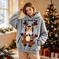 thumbnail image 2 of Christmas Reindeer Pet Carrier Hoodie, Teddy Dog Pocket Sweatshirt with Head Window for Women, 2 of 7